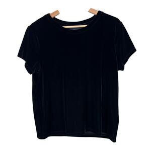 Abercrombie & Fitch Women's‎ Size Small Black Velvet Short Sleeve Stretch Top